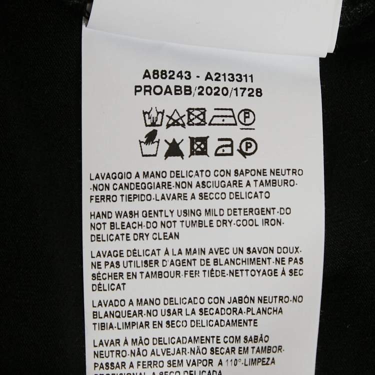 Pre Owned Versace Black Embroidered Jersey Crewneck T-Shirt M