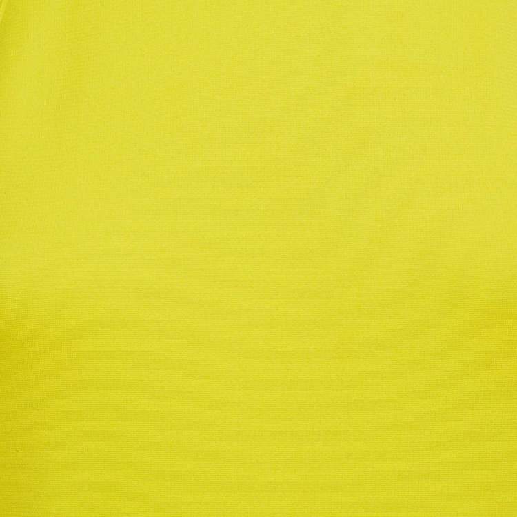 Pre Owned Versace Yellow Cut-Out Logo Detail Jersey Bodysuit M