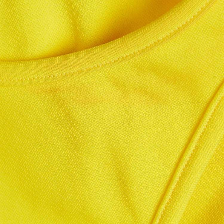 Pre Owned Versace Yellow Cut-Out Logo Detail Jersey Bodysuit M