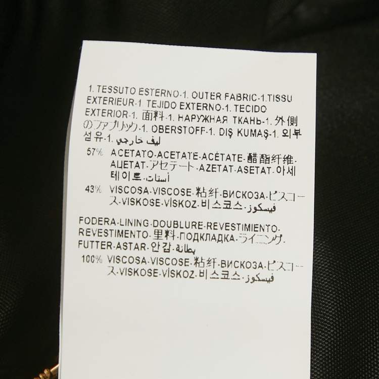 Pre Owned Versace Black Crepe Medusa Pin Detail Short Dress M