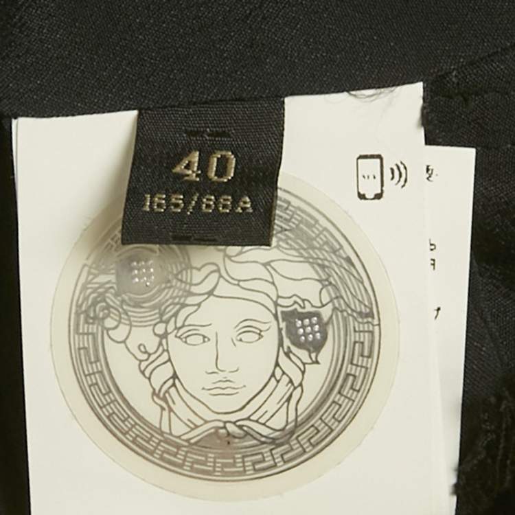 Pre Owned Versace Multicolor Printed Silk Top and Skirt Set S