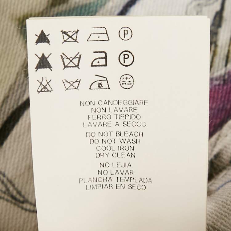 Pre Owned Versace Multicolor Printed Denim Shorts S/Waist 24"