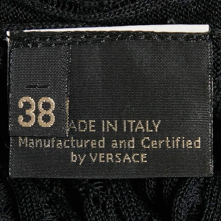 Pre Owned Versace Black Sheer Mesh Fitted Top S
