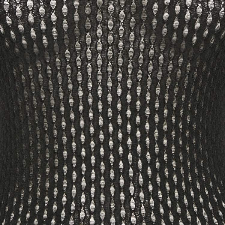 Pre Owned Versace Black Sheer Mesh Fitted Top S