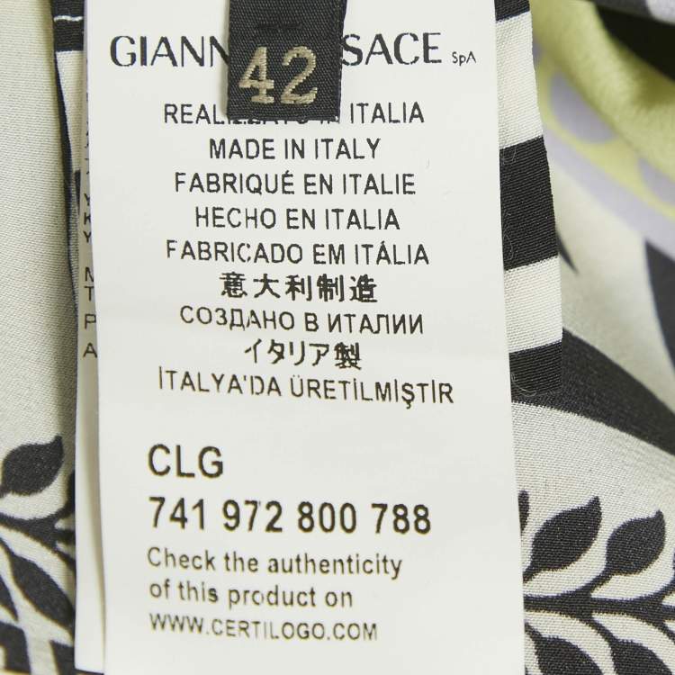 Pre Owned فستان فيرساتشي قميص حرير مطبوع متعدد الألوان مقاس وسط (ميديوم)