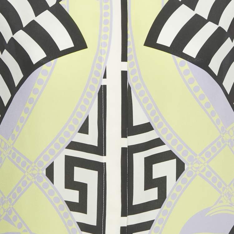 Pre Owned فستان فيرساتشي قميص حرير مطبوع متعدد الألوان مقاس وسط (ميديوم)