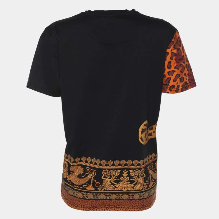 Pre Owned تي شيرت فيرساتشي جيرسي طباعة نمر متعدد الألوان مقاس صغير