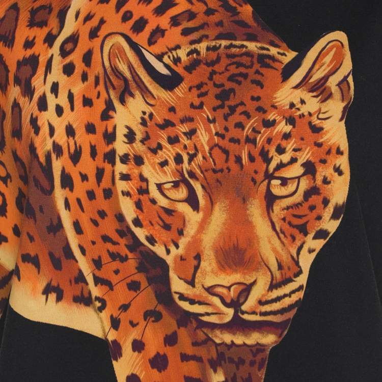 Pre Owned تي شيرت فيرساتشي جيرسي طباعة نمر متعدد الألوان مقاس صغير