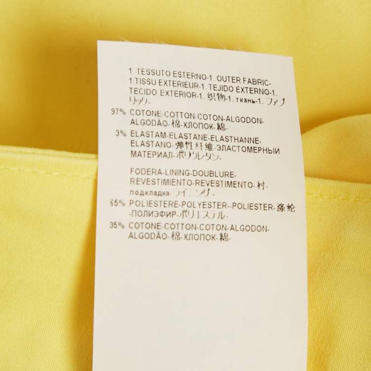 Pre Owned بنطلون جينز فيرساتشي قطني أصفر ملائم عادي مقاس صغير بخصر 28 بوصة