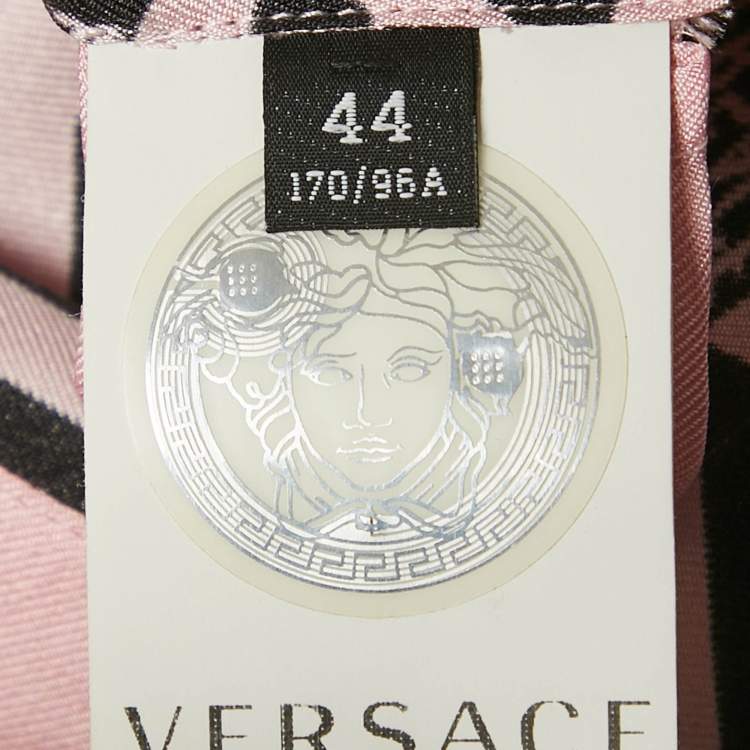 Pre Owned Versace Pink Print Silk Full Sleeve Shirt M