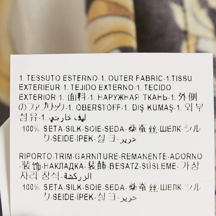 Pre Owned تنورة فيرساتشي ملتيفلور بطبعة ميدوسا بدبوس موديل راب قصير مقاس كبير