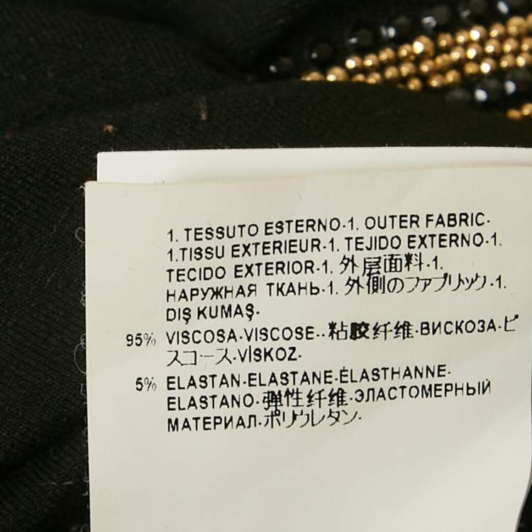 Pre Owned Versace Black Medusa Rhinestone Jersey T-Shirt M