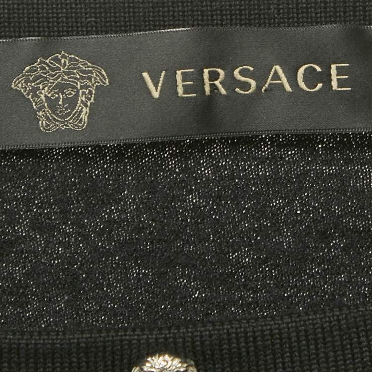 Pre Owned Versace Black Wool Crew Neck Sweater S 