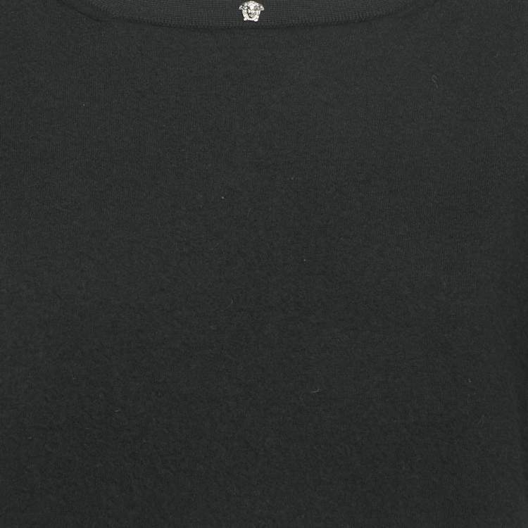 Pre Owned Versace Black Wool Crew Neck Sweater S 