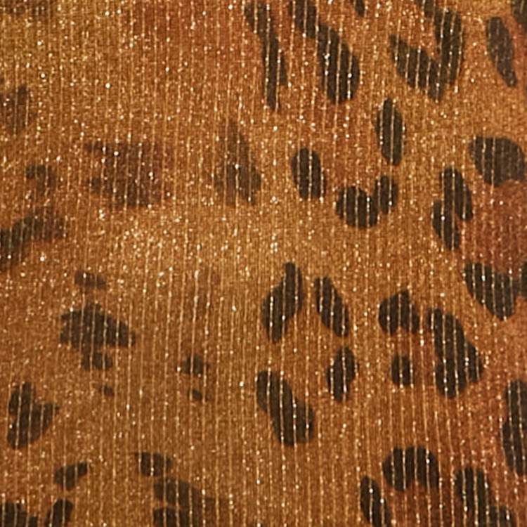 مملوكة مسبقًا Gianni Versace Brown Leopard Print Lurex Knit Pullover XL