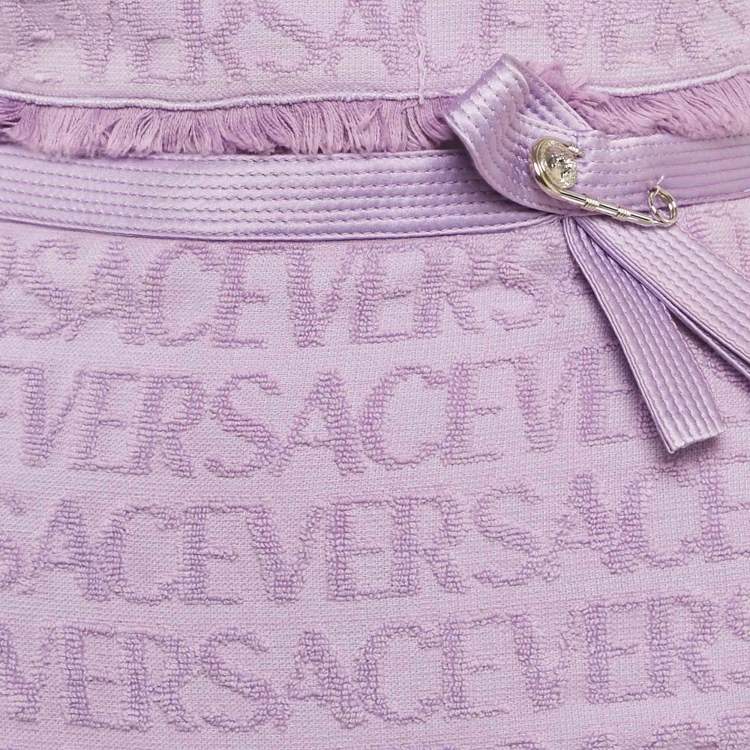 Pre Owned Versace x Dua Lipa Lavender Monogram Terry Set XS