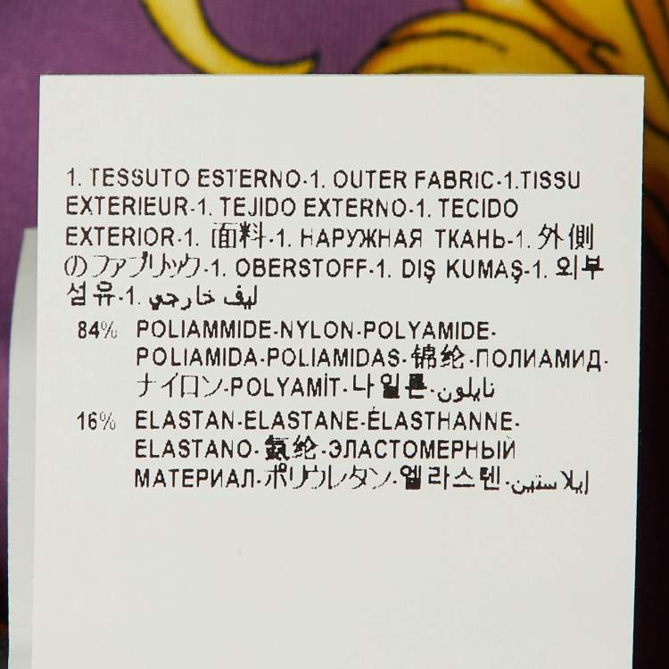 Pre Owned Versace Multicolor Heritage Print Jersey Leggings M 