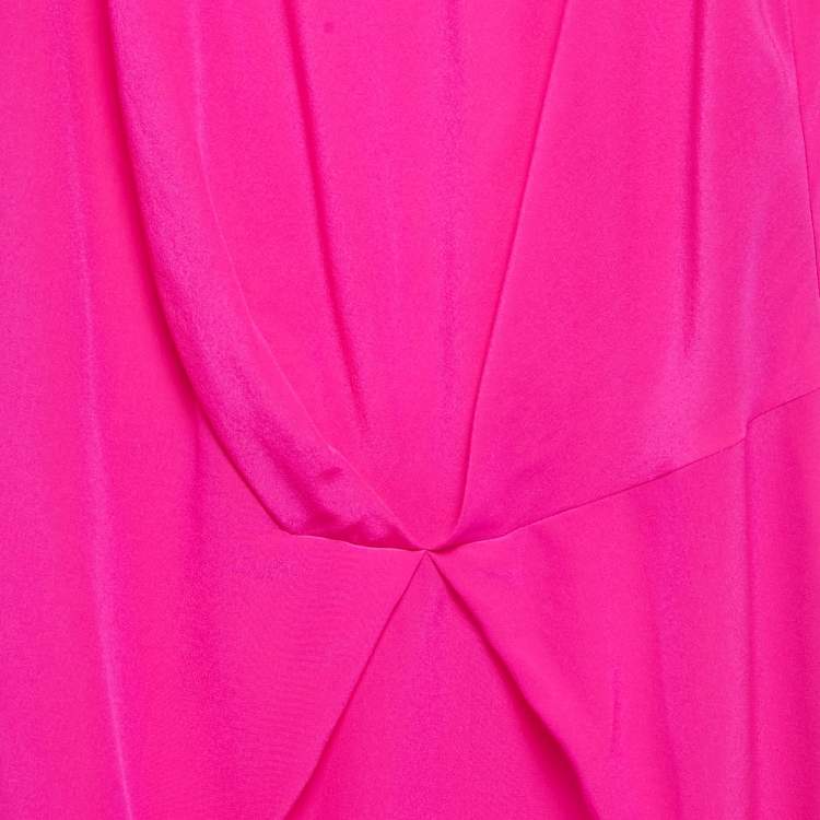 Pre Owned Versace Pink Silk Back Open Mini Dress S