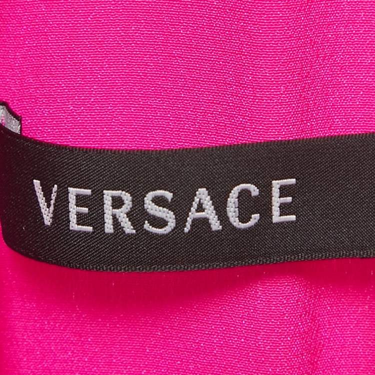 Pre Owned Versace Pink Silk Back Open Mini Dress S