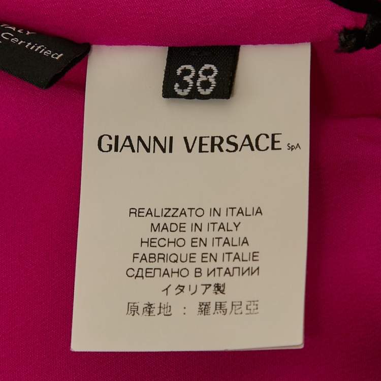 Pre Owned Versace Pink Silk Back Open Mini Dress S