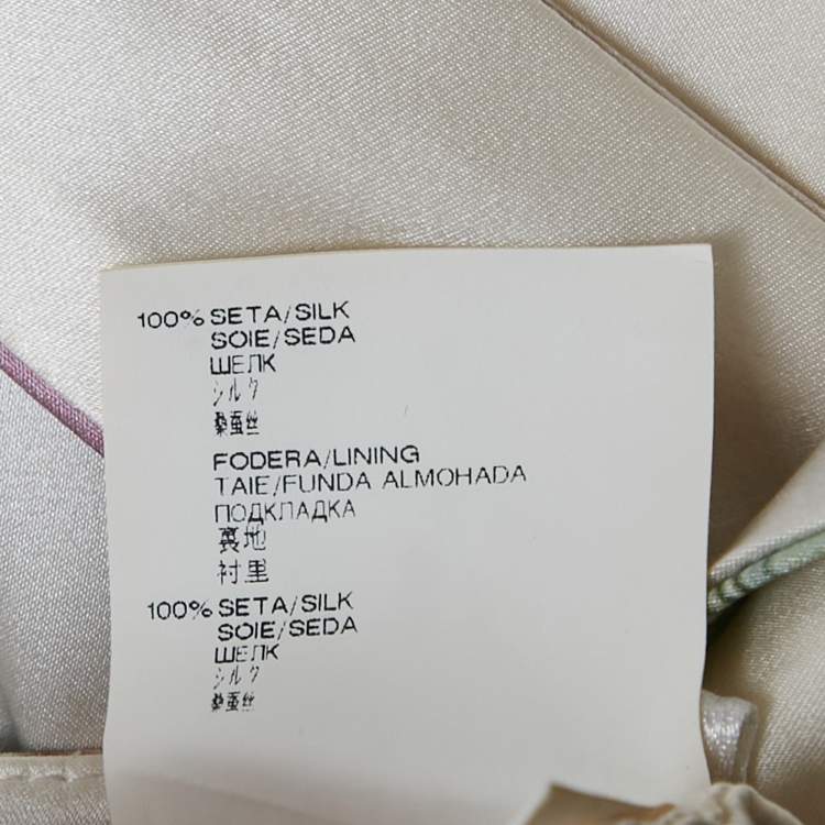 Pre Owned Versace White Underwater Barocco Print Silk Strappy Dress S