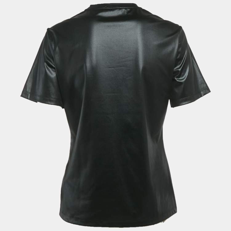 Pre Owned Gianni Versace Black Graphic Logo Detail Jersey T-Shirt S