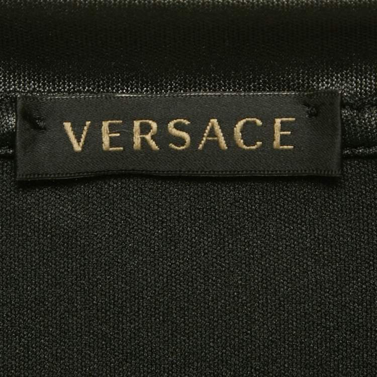 Pre Owned Gianni Versace Black Graphic Logo Detail Jersey T-Shirt S
