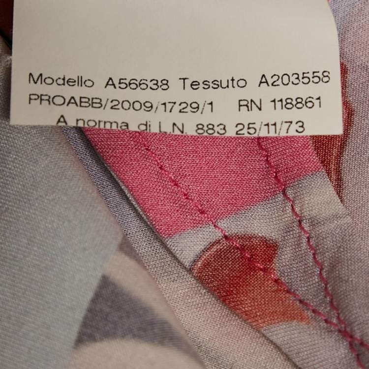 Pre Owned Versace Pink Floral Print Satin Long Sleeve Shirt M