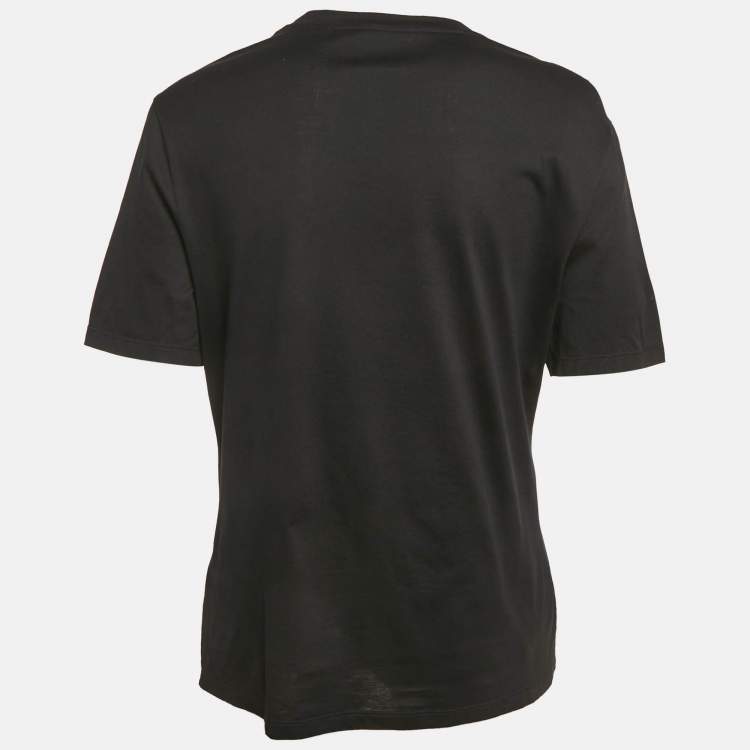Pre Owned Versace Black Medusa Rhinestone Jersey T-Shirt M