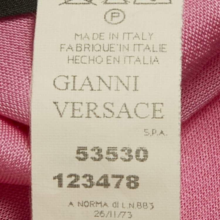 مملوكة مسبقًا Versace Pink Jersey Draped Strapless Mini Dress S