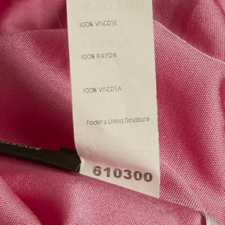 مملوكة مسبقًا Versace Pink Jersey Draped Strapless Mini Dress S