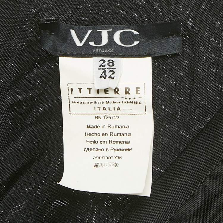 مملوكة مسبقًا VJC by Versace Black Jersey Ruched Detail Dress M