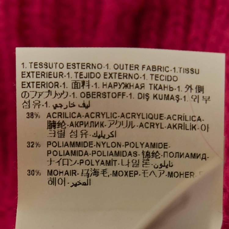 Pre Owned Versace Pink Mohair Blend Cardigan M