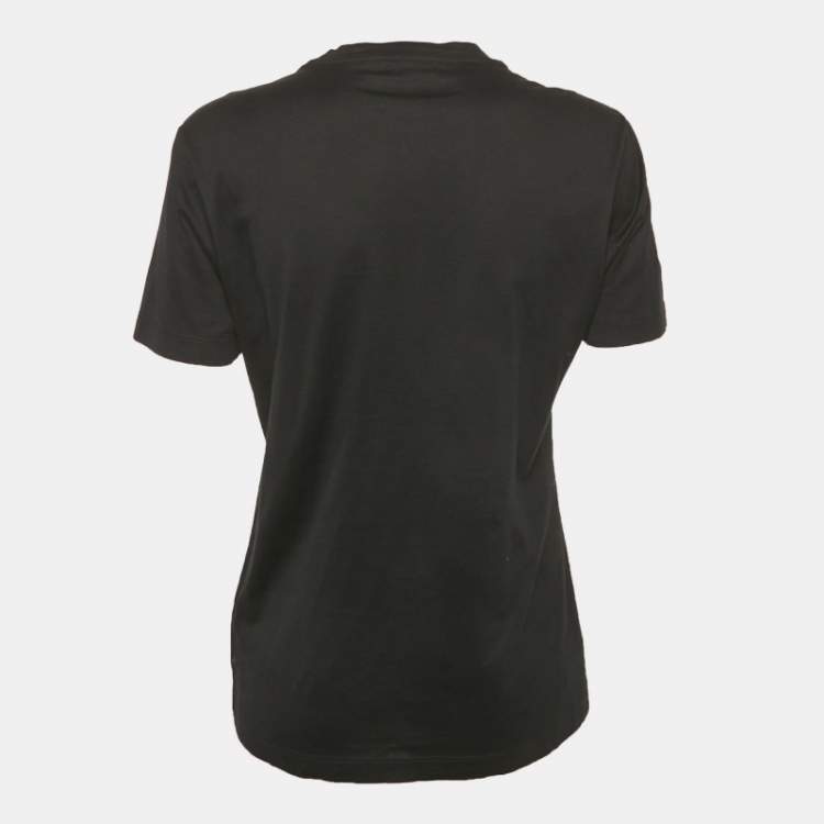 مملوكة مسبقًا Gianni Versace Black Medusa Embroidered Jersey T-Shirt S