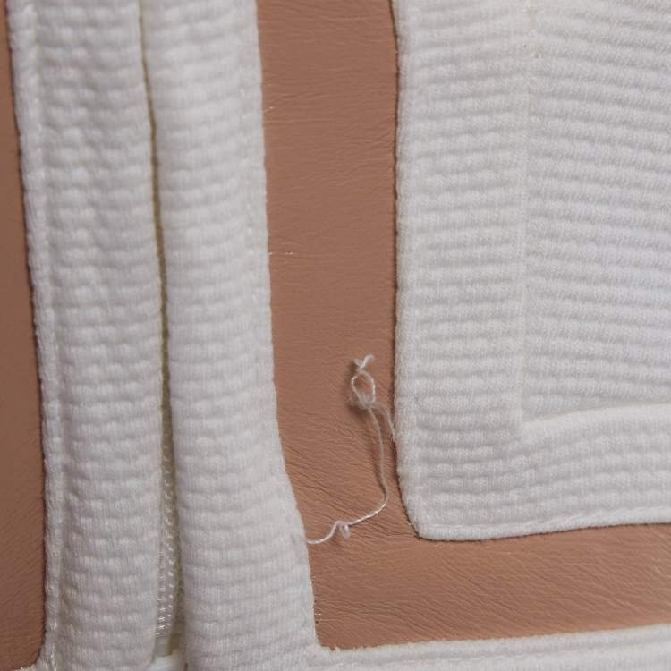 Pre Owned فستان فيرساتشي كريب أبيض كريمي بتفاصيل ظهر ميني مقاس متوسط - ميديم