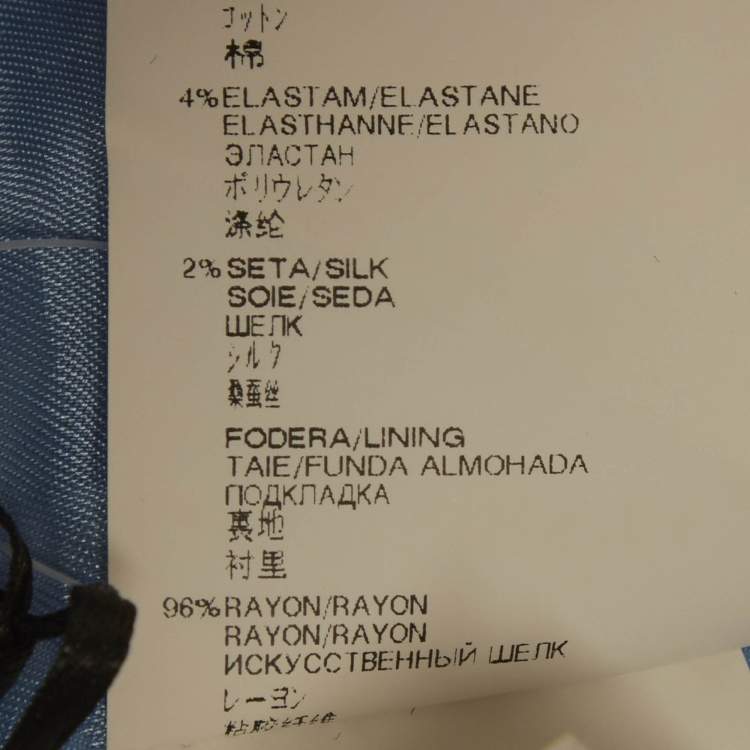 Pre Owned Versace Blue Satin Pleated Mini Skirt M