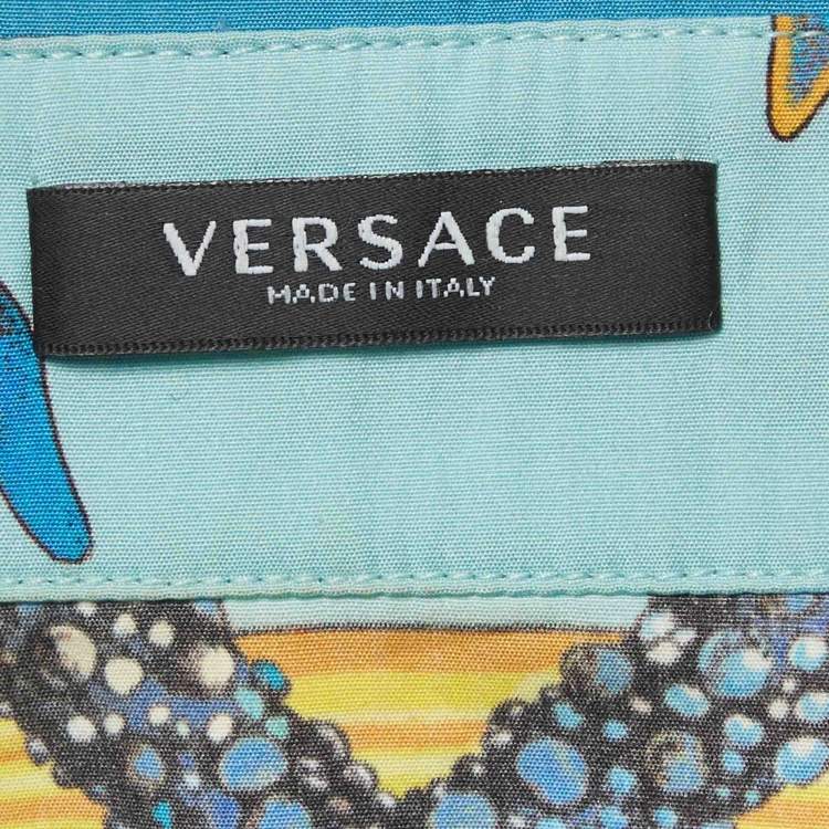 Pre Owned Versace Multicolour Tresor De La Mer Print Cotton Long Sleeve Shirt M