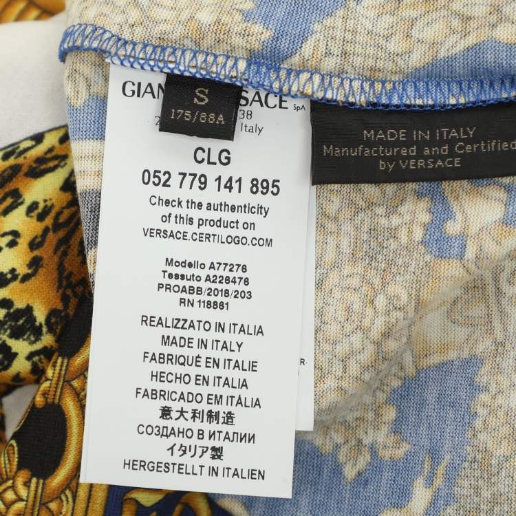 Pre Owned Versace Multicolor Baroque inspired Panther Print Jersey T-Shirt S 