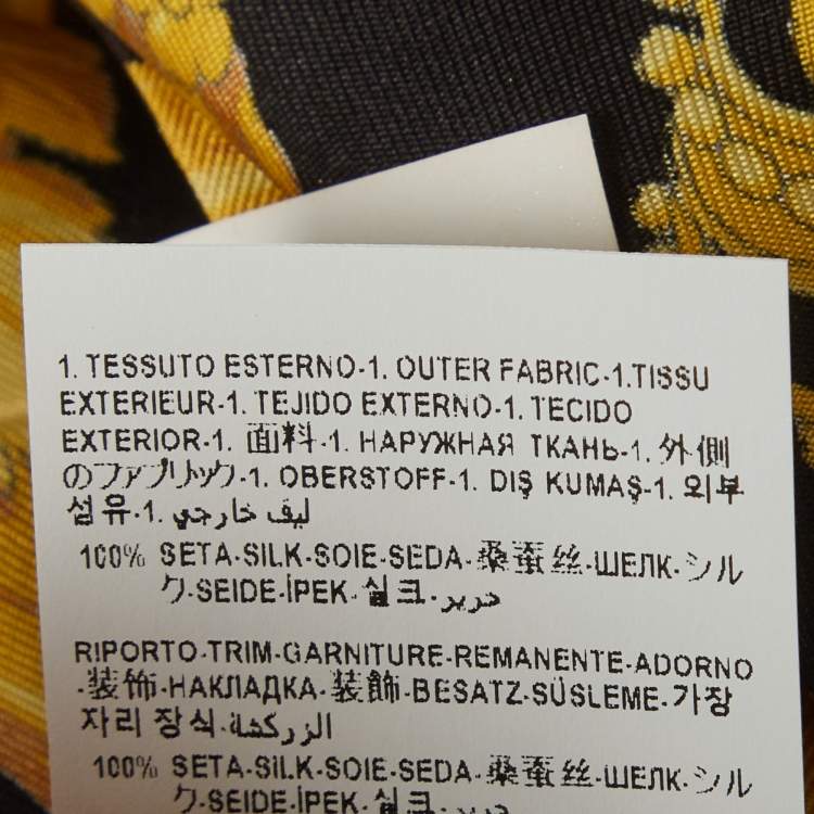 Pre Owned Versace Black Barocco Print Silk Pleated Mini Skirt XS