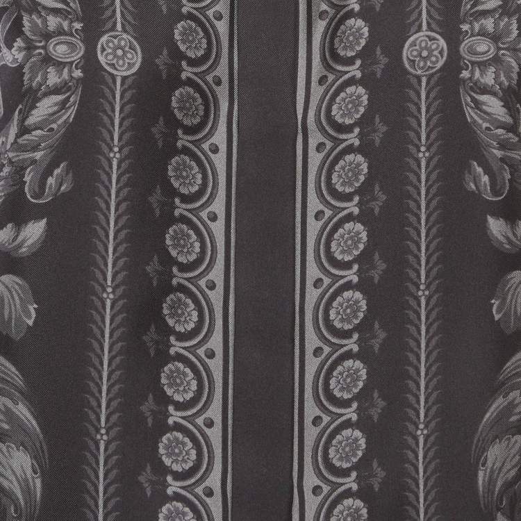 Pre Owned Versace Monochrome Barocco Print Silk Shirt S