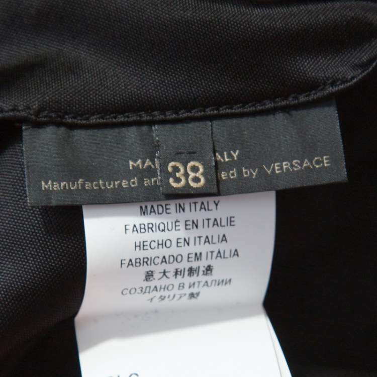 Pre Owned Versace Black Stretch Knit Tulip Wrap Skirt S