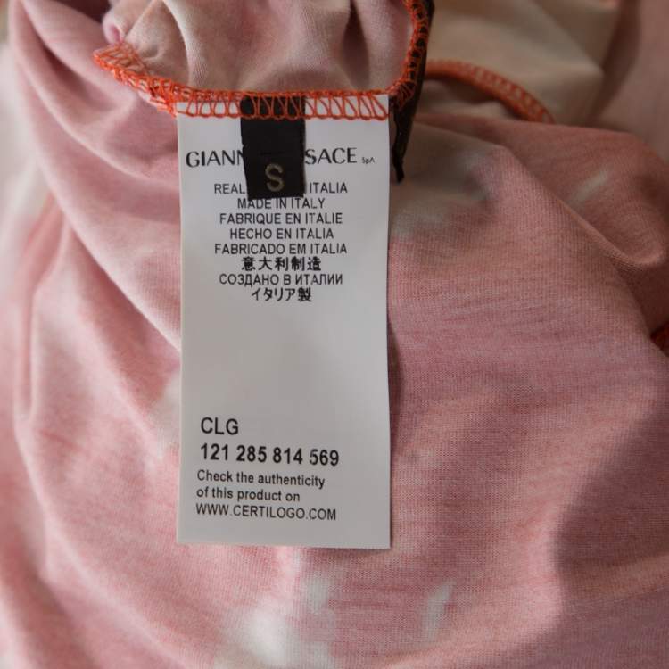 Pre Owned Versace Multicolor Baroque Printed Jersey Ruched Dress S