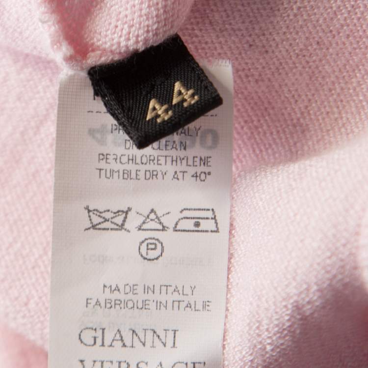 Pre Owned Versace Pink V-Neck Sweater M