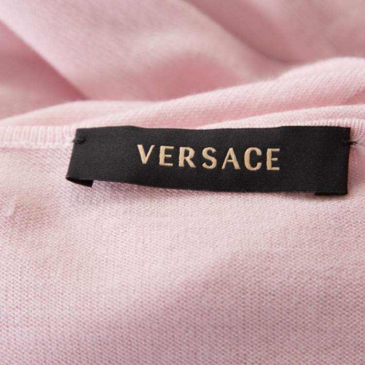 Pre Owned Versace Pink V-Neck Sweater M