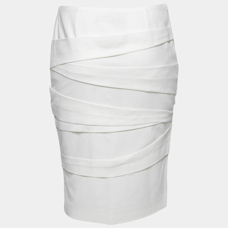 White crepe clearance pencil skirt