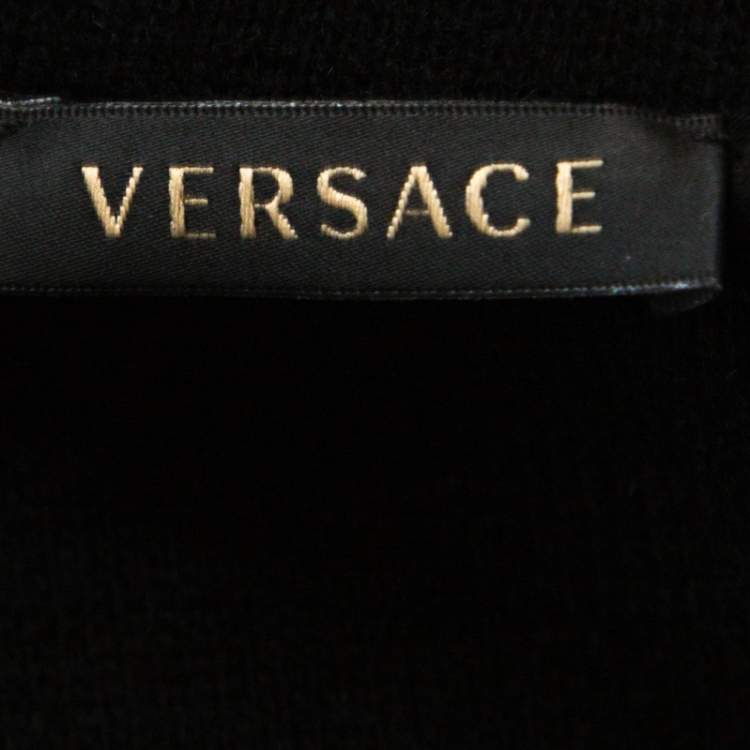 Pre Owned Versace Black Medusa Embellished Wool Sweatshirt M