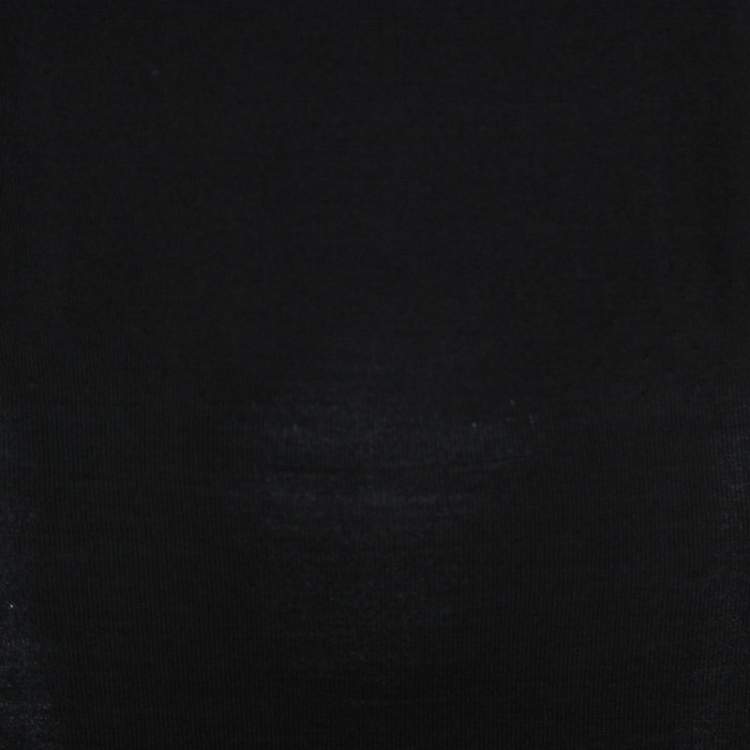 Pre Owned Versace Black Wool Sleeve Button Detail Sweater Dress M