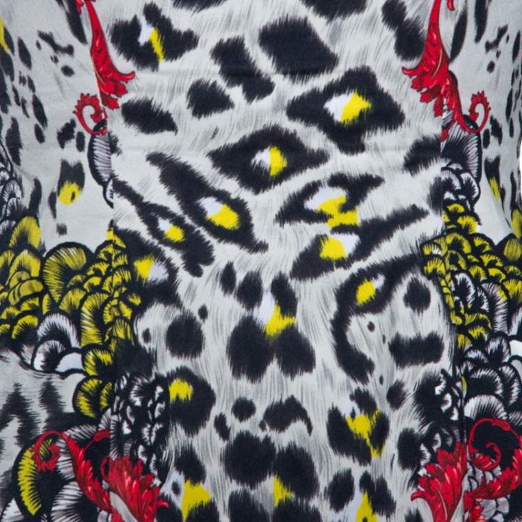 Pre Owned Versace Collection Black Printed Crepe Sheath Dress M