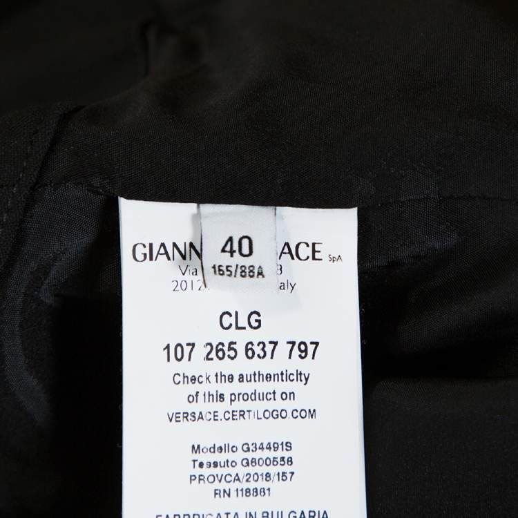 Pre Owned Versace Collection Black Knit Shoulder Zip Detail Sleeveless Dress S