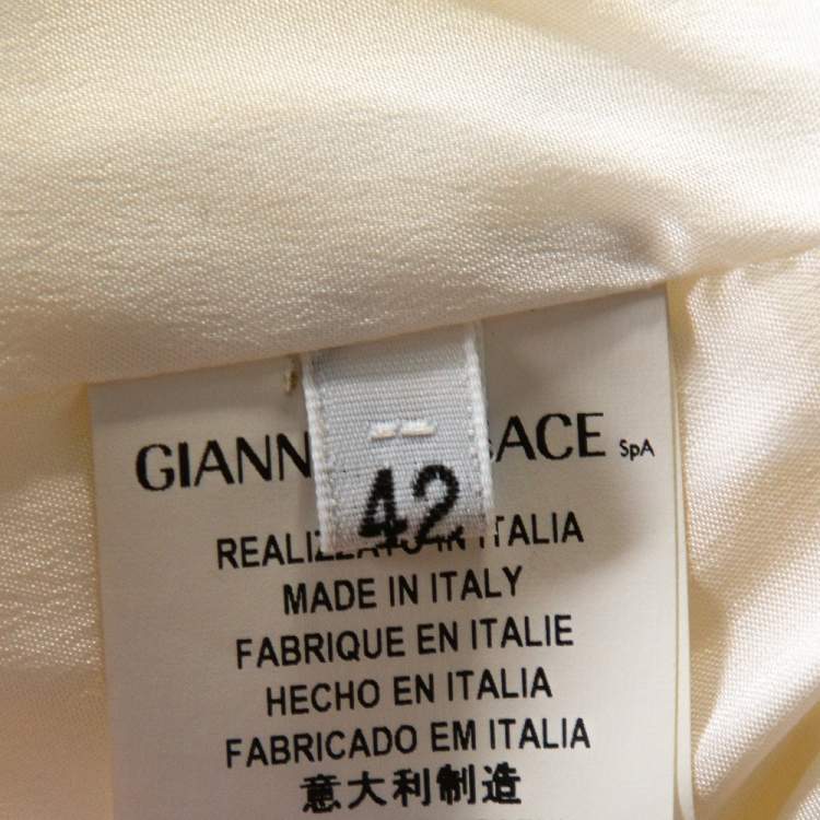 Pre Owned Versace Collection Off White Pleat Detail Blazer M